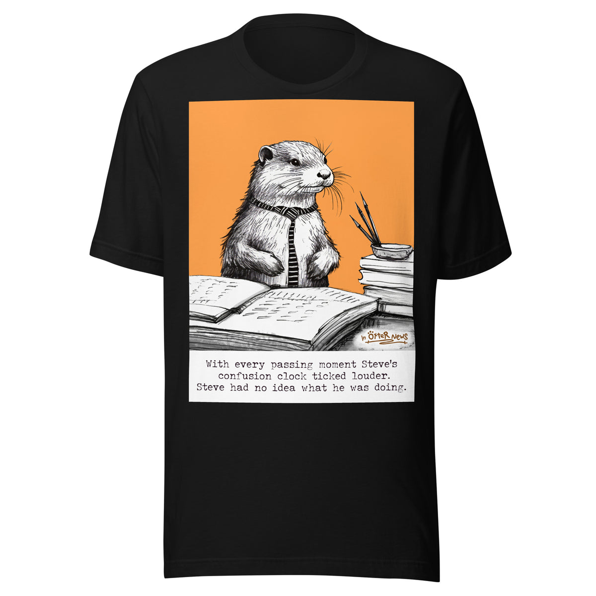 Confusion Clock Steve otter t-shirt in Black