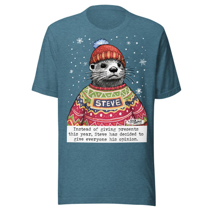 Christmas Opinions Steve otter t-shirt in Heather Deep Teal