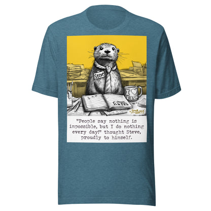 Doing Nothing Steve otter t-shirt in Heather Deep Teal