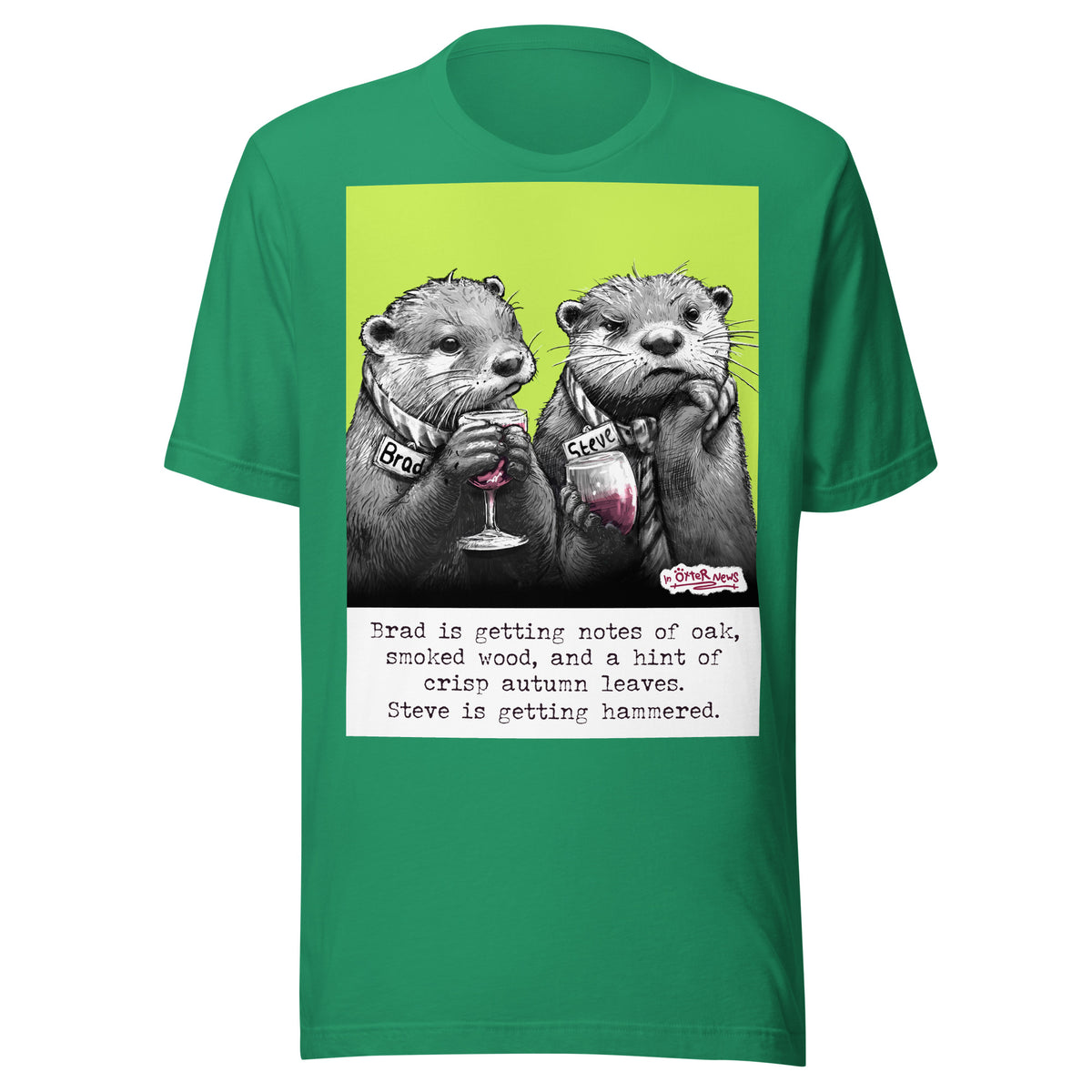 Hammered Steve otter t-shirt in Kelly