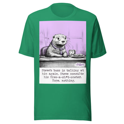 Give-a-sh*t-ometer Steve otter t-shirt in Kelly