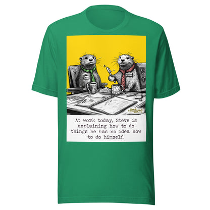 Steve Explains otter t-shirt in Kelly