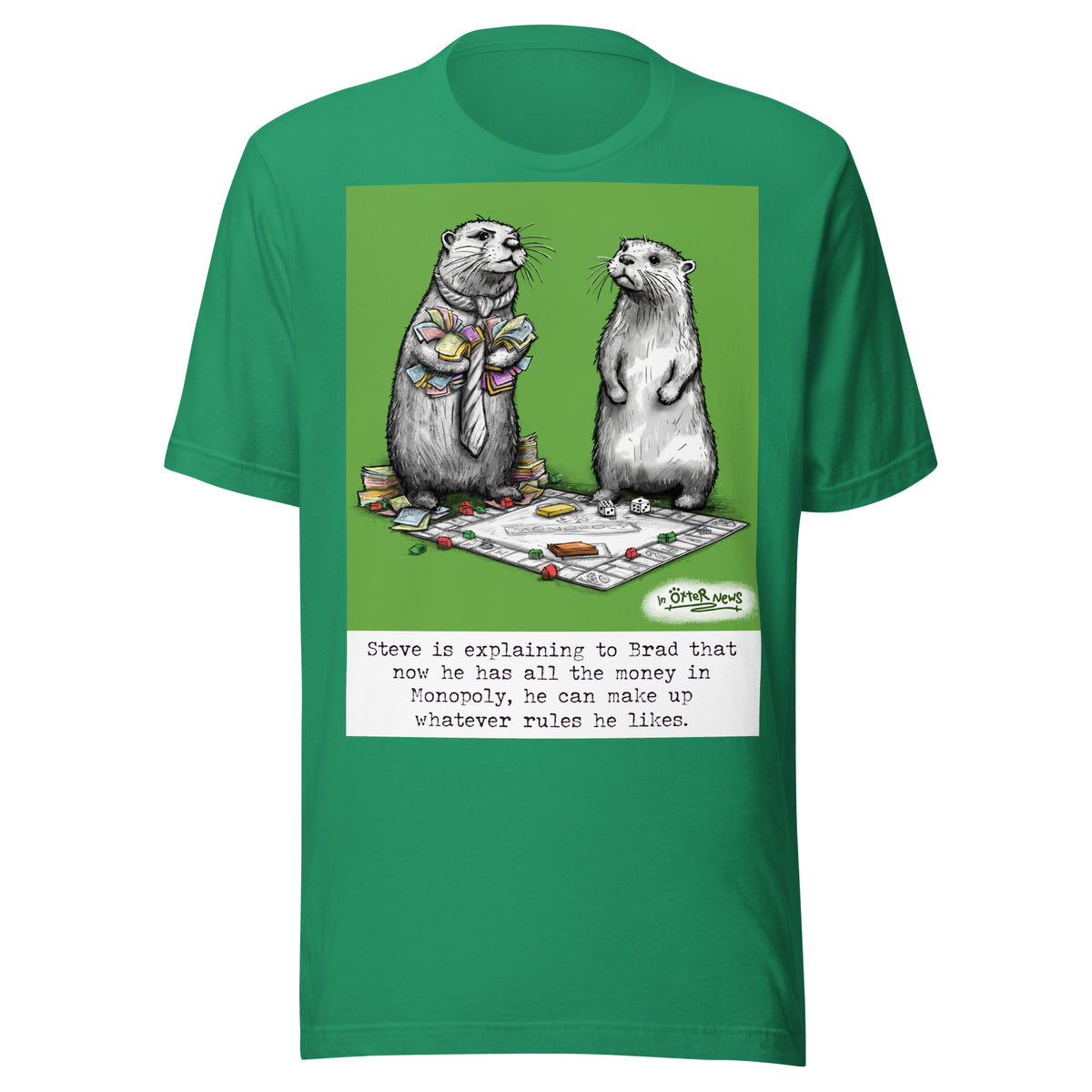 Monopoly Steve otter t-shirt in Kelly