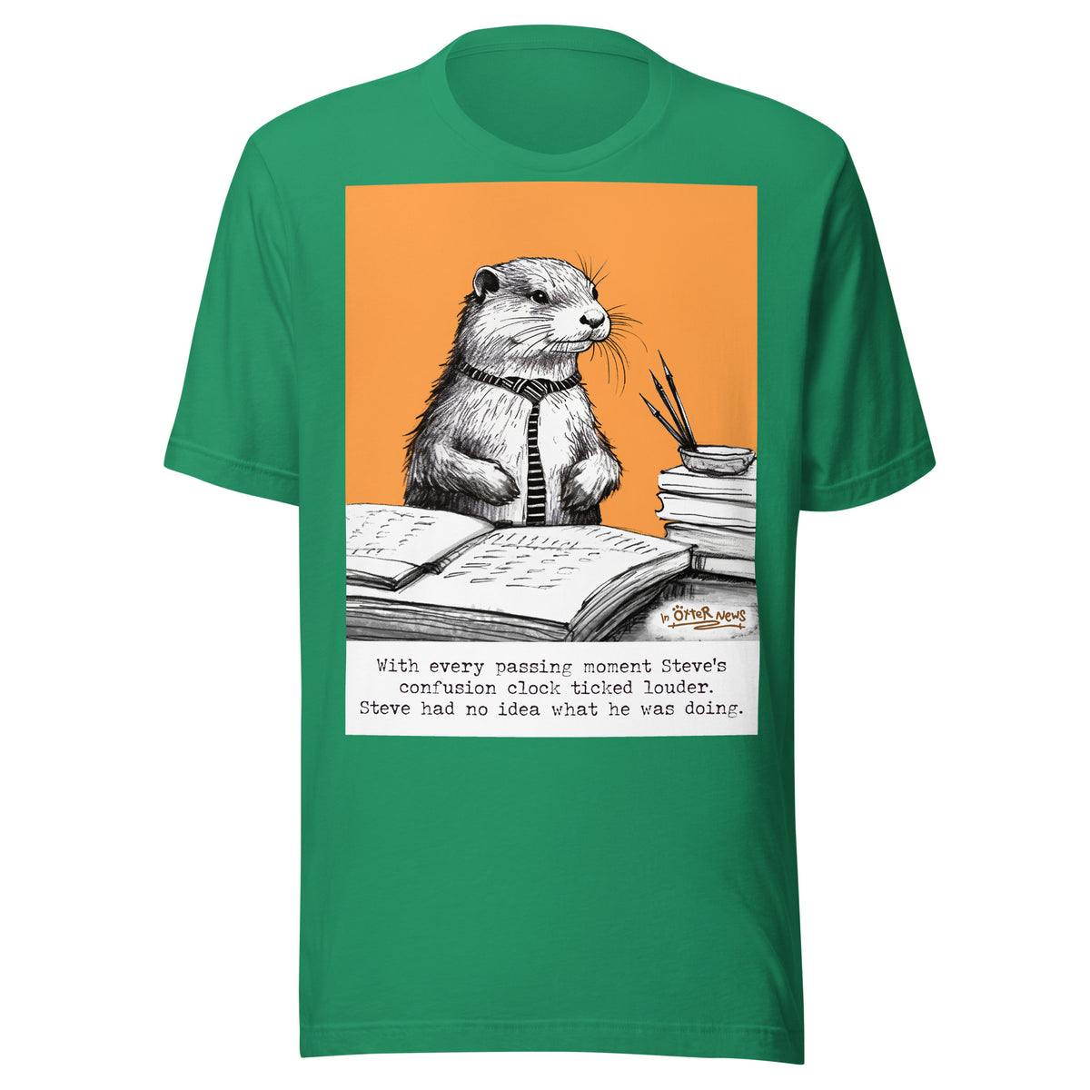 Confusion Clock Steve otter t-shirt in Kelly
