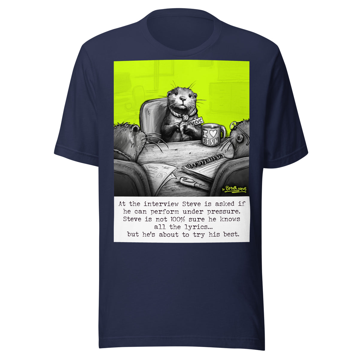 Under Pressure Steve otter t-shirt in Navy