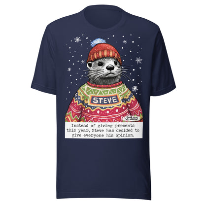 Christmas Opinions Steve otter t-shirt in Navy