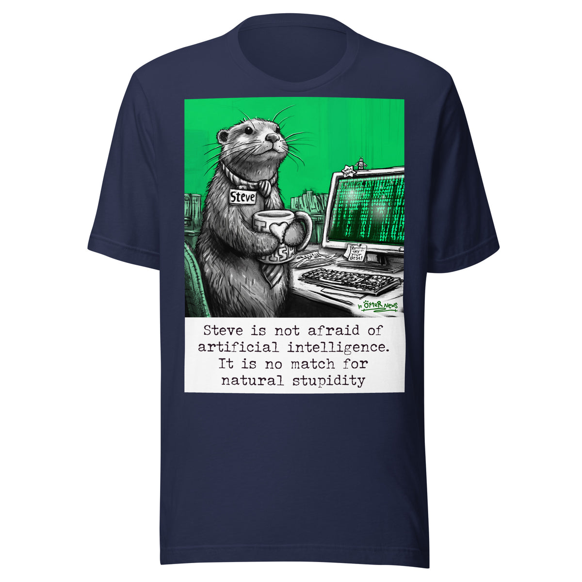 Artificial Intelligence Steve otter t-shirt in Navy