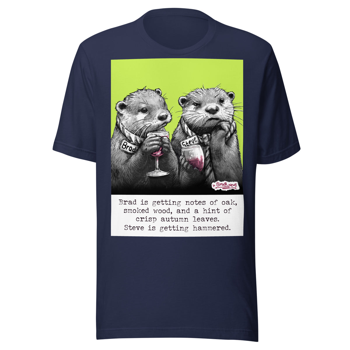 Hammered Steve otter t-shirt in Navy