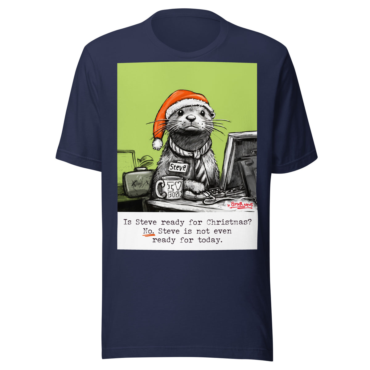 Ready For Christmas Steve otter t-shirt in Navy