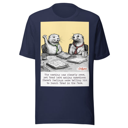 The Meeting Is Over Steve otter t-shirt in Navy