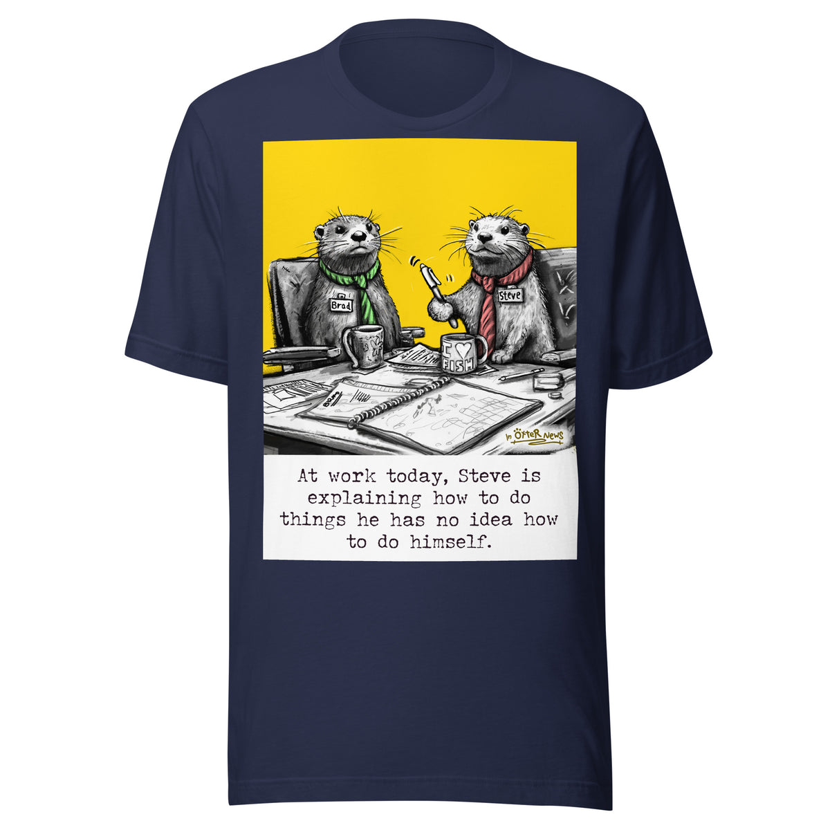 Steve Explains otter t-shirt in Navy