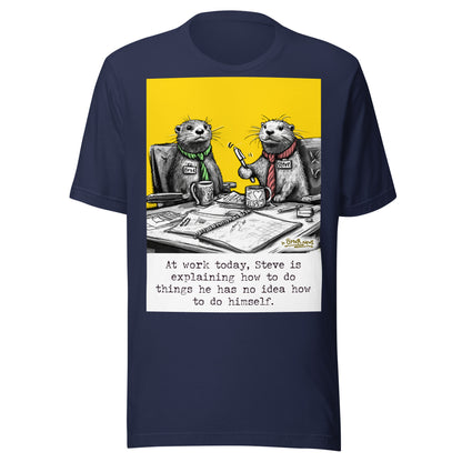 Steve Explains otter t-shirt in Navy