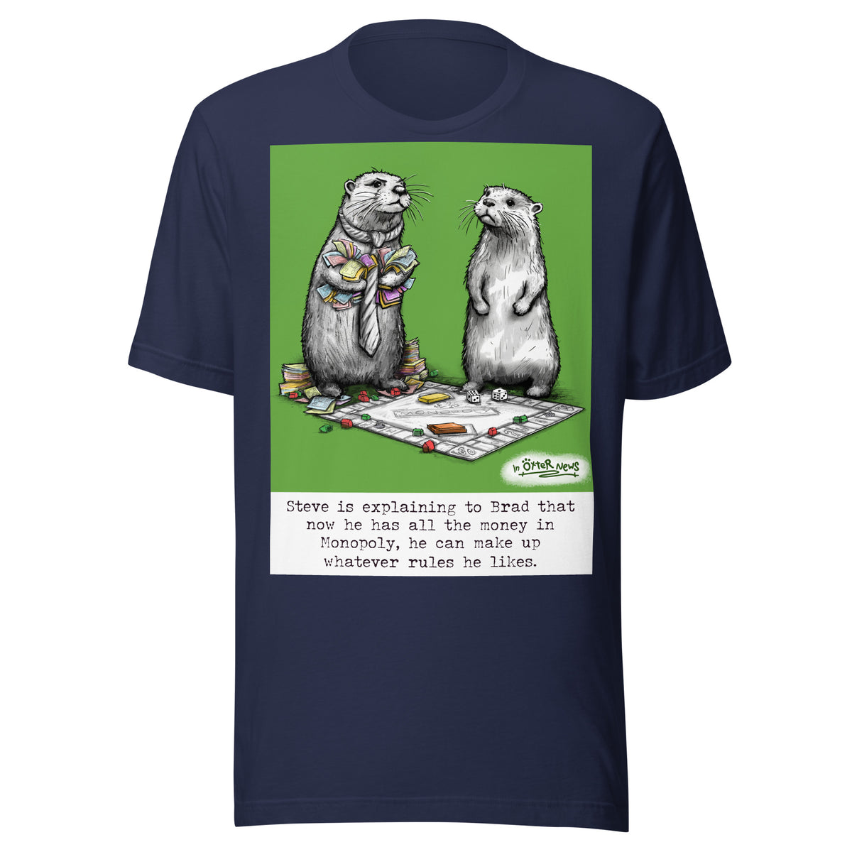 Monopoly Steve otter t-shirt in Navy