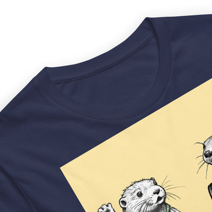 Close up of The Meeting Is Over Steve otter t-shirt in Navy