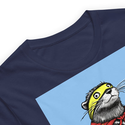 Close up of the Stone Cold Steve Otter t-shirt in Navy