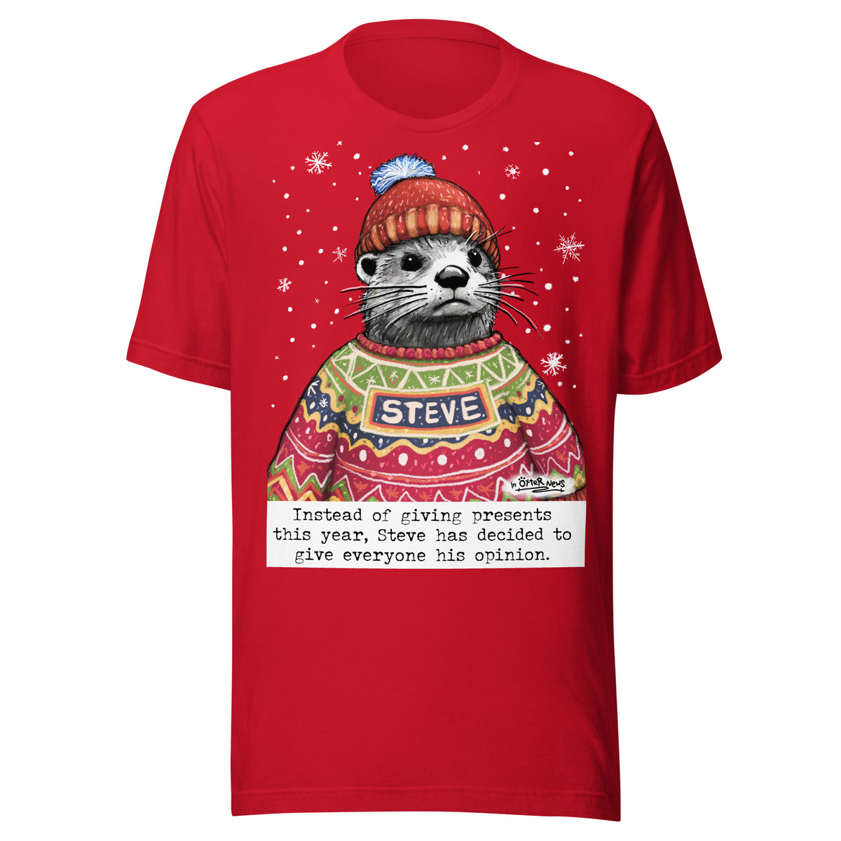 Christmas Opinions Steve otter t-shirt in Red