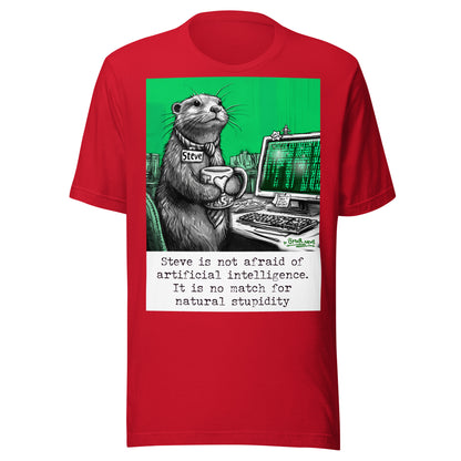 Artificial Intelligence Steve otter t-shirt in Red