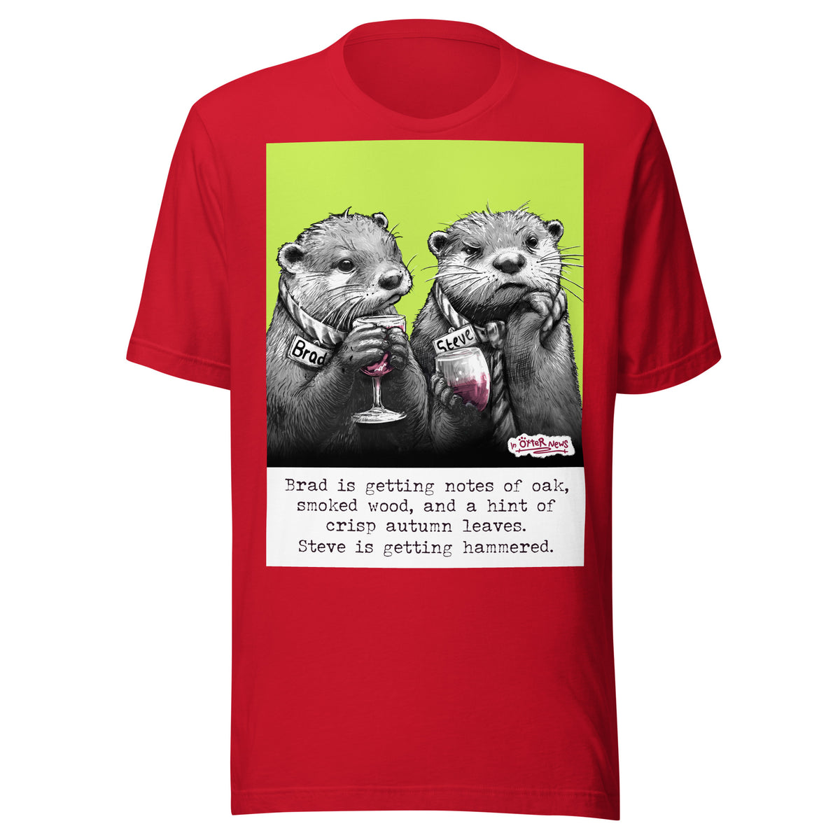 Hammered Steve otter t-shirt in Red