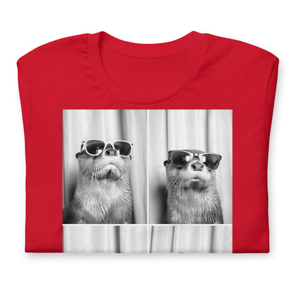 Steve & Brad Visit Brighton otter t-shirt folded, in Red