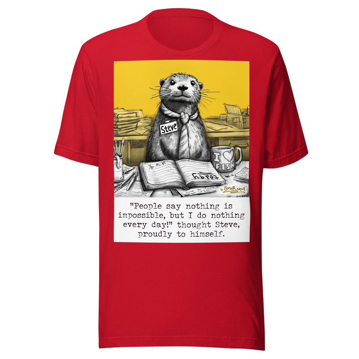 Doing Nothing Steve otter t-shirt in Red