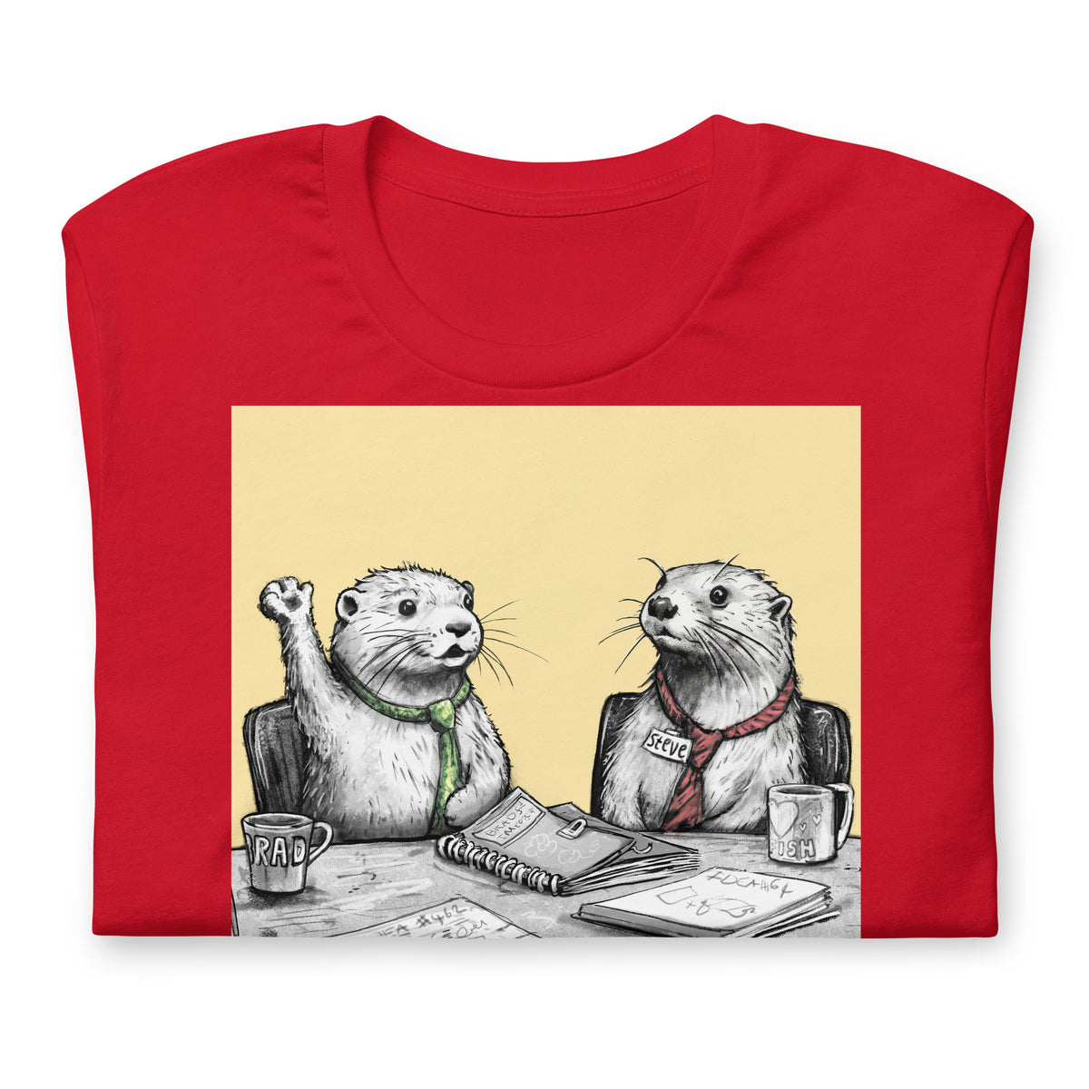 The Meeting Is Over Steve otter t-shirt folded, in Red