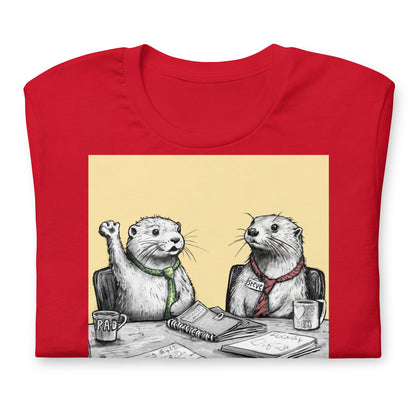 The Meeting Is Over Steve otter t-shirt folded, in Red