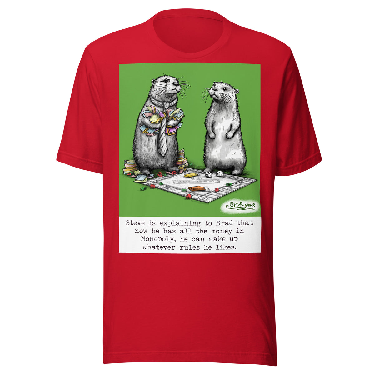 Monopoly Steve otter t-shirt in Red