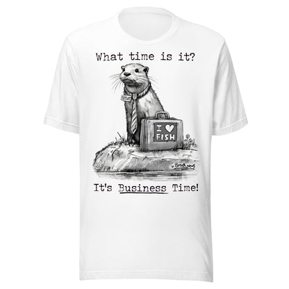 Business Time Steve otter t-shirt in White
