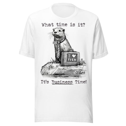 Business Time Steve otter t-shirt in White