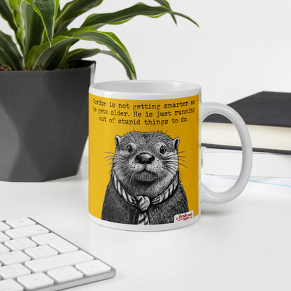 Custom name otter mug, Getting Smarter, made with the name Gordon in place of Steve
