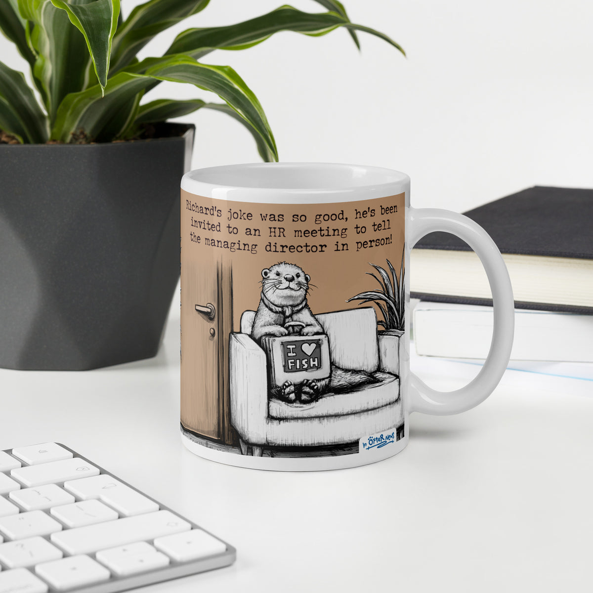 Custom name otter mug, The Joke, made with the name Richard in place of Steve